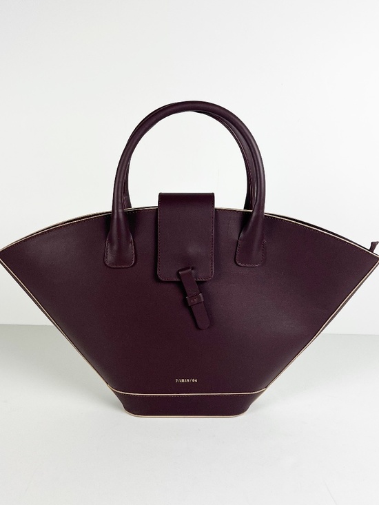 Paris / 64 Handbags - Paris 64 Lumière Burdeos Genuine Leather Convertible Tote Bag Purse Burdeos